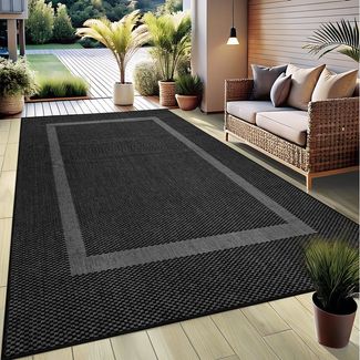 OTTO home Teppich Venedig Bordüre auch als Läufer erhältlich, rechteckig, Höhe: 3 mm, In- und Outdoor geeignet, Sisal-Optik, Wetterfest & UV-beständig
