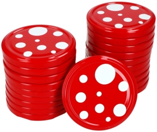 MamboCat Einmachglas 20er Set Deckel-Set TO82 Fliegenpilz Deckel für Marmeladengläser, Metall