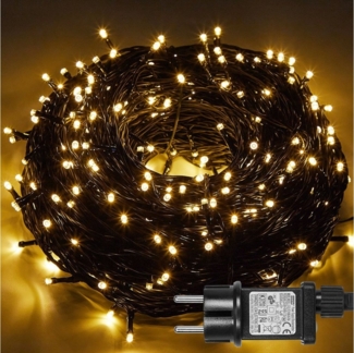 Sunicol LED-Lichterkette 5-100M lichterkette innen, USB/mit Stecker, Warmweiß, 500-flammig, Dimmbar, 8 Modi, Timer, für Weihnachten Garten Party