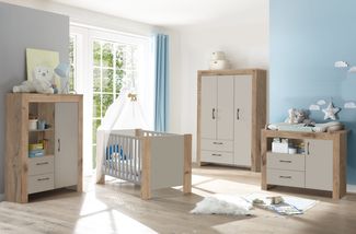 Babyzimmer Bill 6 teiliges Set Kinderzimmer Komplett in Viking Oak und Taube