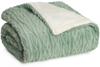 Wohndecke Oeko-TEX zertifizierte waschbare Wohn- & Kuscheldecke, Blumtal, mit weicher Sherpa-Innenseite