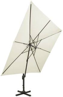 vidaXL Ampelschirm mit Lüftung 300x300 cm Sandweiß 312368