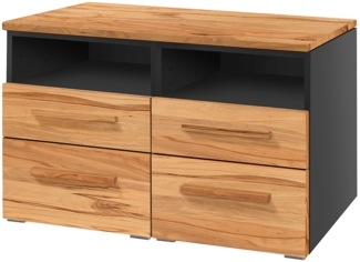 Hasena Kommode Dowio anthrazit Wildbuche natur, geölt montiert