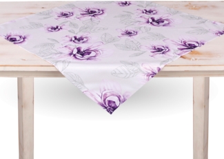 Tischdecke Sommer mit brillantem Druck ( Mitteldecke 80x80 cm ) "Blumen" Frühling Tischdekoration für den Esstisch - ÖKO Tex Standard 100 - Unterlage
