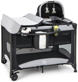 COSTWAY Baby-Reisebett, mit Matratze & Wickeltisch, 110 x 78 x 78 cm