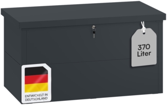 STEELSØN 'Icarus' Aufbewahrungsbox, Metall, anthrazit, 370 Liter, 63x65x120 cm, wasserdicht und abschließbar
