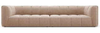 Micadoni Modulares Sofa Serena 4-Sitzer Samtstoff Beige