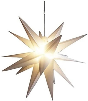 LED Stern Kunststoff weiß Ø58cm LED warmweiß Leuchtdeko Weihnachten Lichter XMAS
