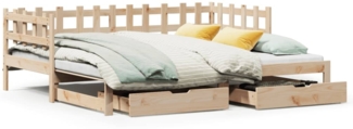 vidaXL Tagesbett Ausziehbar mit Schubladen ohne Matratze 90x200 cm 3302251