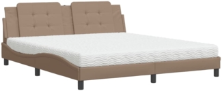 vidaXL Bett mit Matratze "Zadar" Cappuccino-Braun 180x200 cm Kunstleder 3208884