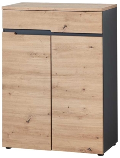 Schuhschrank Melanie / Memphis , Holzwerkstoff , Holzfarben , 80 x 107 x 38 cm