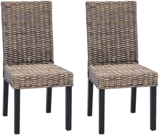 vidaXL Esszimmerstuhl 2 pcs Schwarz gewaschen 45 x 54 x 93 cm 42012421