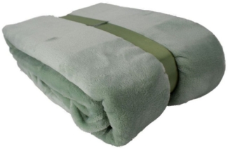 XXL Flanell Kuscheldecke 180 x 220 cm Wohndecke 260g/m² wärmespeichernd mintgrün