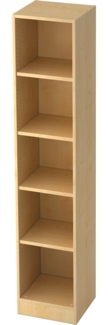 bümö office Regal Ahorn, Standregal Holz - Aktenregal für Ordner & Bücher, Bücherregal 40 cm schmal, 5 OH Regal Wand, Büroregal, Holzregal, Ordnerregal, Buchregal, Wandregal, Büromöbel, 6040-3