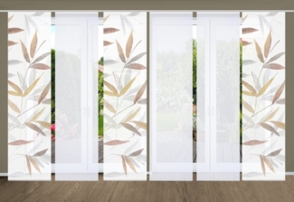 HOME in green Schiebegardine RANDOW, Paneelwagen (6 St), halbtransparent, SET DIGITALDRUCK,BAMBUSOPTIK RECYCELT