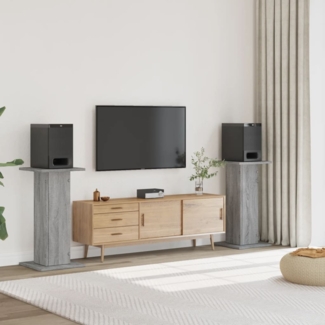 vidaXL Lautsprecherständer 2 Stk. Grau Sonoma 30x30x80cm Holzwerkstoff 852668