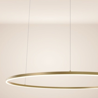 s.luce LED Ring Pendelleuchte rund Direkt oder Indirekt Gold Ø 120cm