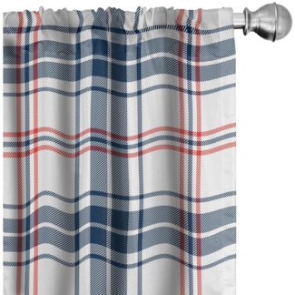 Abakuhaus Gardine Vorhang für Wohnzimmer Schlafzimmer Dekor, Microfaser, Plaid Britische Land-Muster