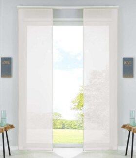 Gardinenbox Schiebegardine, Paneelwagen (2 St), transparent, Flächenvorhänge Voile Transparent inkl. Paneelwagen 85589N2