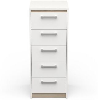 habeig Hochkommode Moderne Kommode #313 mit 5 Schubladen, 110 x 43 x 40 cm, 110 cm hoch