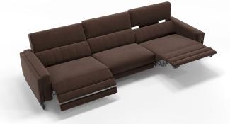 Sofanella 3-Sitzer MARA Stoffsofa XXL Couch in Dunkelbraun S: 240 Breite x 101 Tiefe