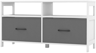 COSTWAY Sideboard, mit 2 klappbaren Schubladen & Regal, Holz, 100 x 30 x 53 cm