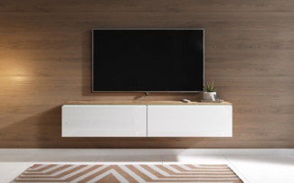 INOSIGN Lowboard LOWBOARD D, wahlweise mit oder ohne Beleuchtung, modernes TV-Board ohne Griffe, mit viel Stauraum,stehend und hängend