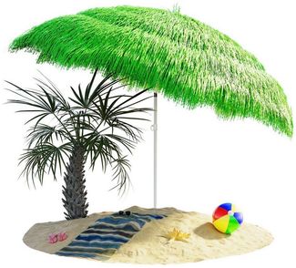 Kingsleeve 'Hawaii' Sonnenschirm, neigbar, UV Schutz 30+, Metall / Polyester grün, Ø 160