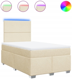 vidaXL Boxspringbett mit Matratze Creme 120x200 cm Stoff 3292753