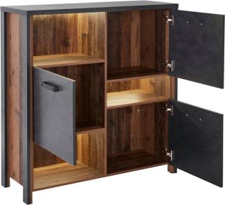 Highboard "Buffalo" Kommode 107cm matera anthrazit old wood