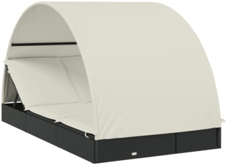 vidaXL Sonnenliege für 2 Personen mit Runddach Schwarz 211x112x140 cm 319654