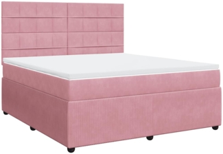 vidaXL Boxspringbett mit Matratze Rosa 180x200 cm Samt 3292411