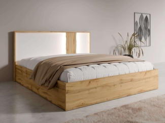 INOSIGN Bett Bett Fabella ohne Matratze (Schlaffläche 180x200 cm), Bett mit Stauraum und Led-Beleuchtung, BxTxH 191,3x206,4x102,2 cm