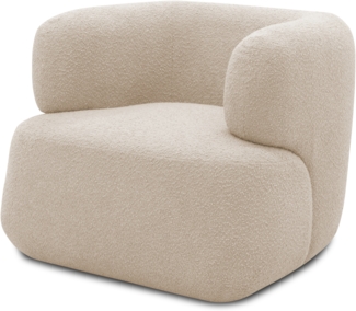 DOMO. collection Sessel 800 012, Polstersessel in organischer Form mit Federkern, gepolsterte Rückenlehne, Rücken in Oberstoff bezogen, Armsessel, Cocktailsessel, Loungesessel, Polstergarnitur, 90 x 86 x 71 cm (BxTxH), beige