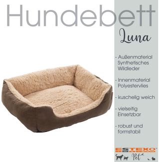 Hundebett Hundekissen Hundekorb 50x37x17 cm Haustierbett Hundesofa Dunkelbraun