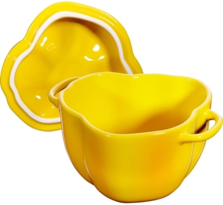 Staub Spezielle Cocotte 045 L gelbe Kokilka-Keramik-Auflaufform mit Deckel