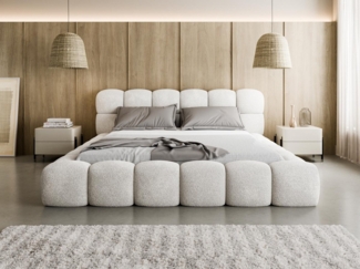 Compleo Polsterbett BUBBLE boucle Designerbett 140/160/180x200 BIZU, Wolkenbett, TOPSELLER Stauraumbett MADE IN EU