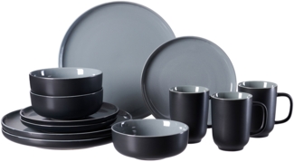 Kombi-Service Jasper 12-tlg, Keramik, Schwarz
