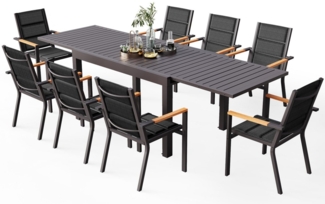 HOMALL Gartentisch Gartentisch Aluminium Ausziehtisch 80/160 130/260cm Esszimmerstühle (Verdicktes Aluminium, wasserdicht und rostfrei Multi-Größe Multi-Farbe Verschiedene Verpackungen erhältlich)