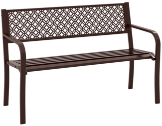 COSTWAY Gartenbank, 127cm Sitzbank für 2-3 Personen, aus Metall, bis 360kg