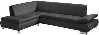 Ecksofa mit Ottomane links Kaye Bezug Kunstleder Metallfuß verchromt / schwarz 23143