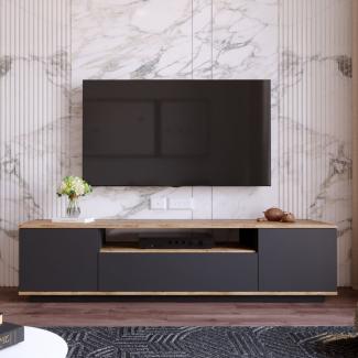 Designer TV Lowboard Aliano Anthrazit/Holz