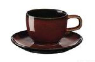 ASA Selection kolibri rusty red Espressotasse mit Unterer, Espresso Tasse, Kaffeetasse, Untertasse, Porzellan, Rot, 80 ml, 25512250