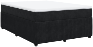 vidaXL Boxspringbett mit Matratze Schwarz 140x200 cm Samt 3285646