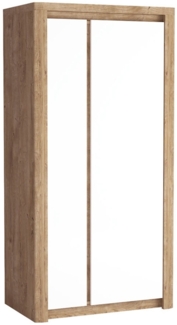 Kleiderschrank Livinio Drehtürenschrank 98x59x197cm Ribbeck Eiche weiß Hochglanz