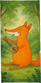 Mr. & Mrs. Panda Handtuch Fuchs Gitarre Design, Badehandtuch, Türkis Pastell, Musiker, Sport Ha, Kunstfaser (Packung, 1-St)