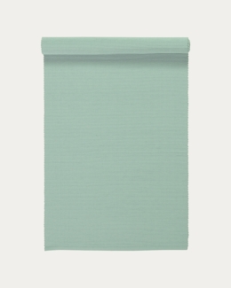 LINUM UNI Dekoratives Tischläufer für Esstisch 45x150 cm, 100% Gerippte Baumwolle, Maschinenwaschbar, Helles Eisgrün