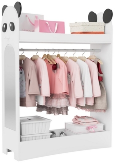 radelldar Kinderkleiderschrank Kleiderständer mit Kleiderstange (1-St) mit Spiegel & 2 Haken, Holz