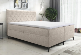 AX LIVING Boxspringbetten 160x200 mit Bettkasten Palmeria in Beige