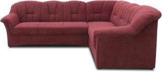 DOMO Collection Papenburg, Ecksofa, Microfaser beere, 192 x 243 cm